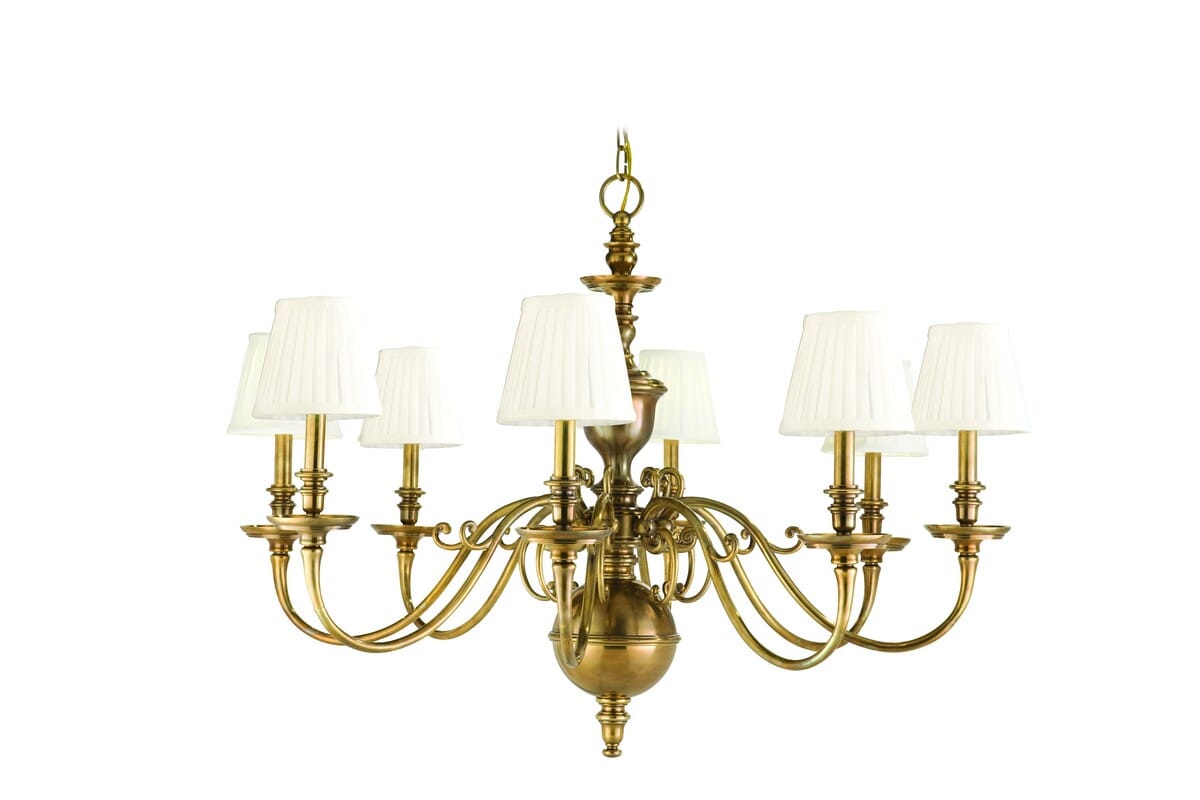 Hudson Valley Charleston 8-Light Chandelier in Aged Brass