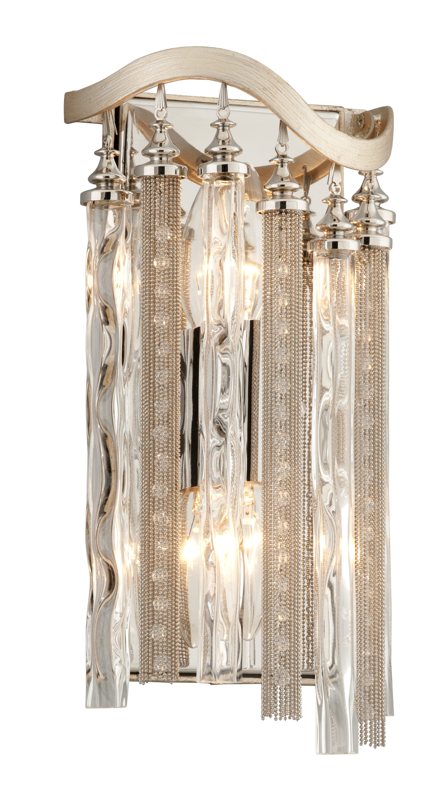 Corbett Chimera 2-Light Wall Sconce in Tranquility Silver Leaf