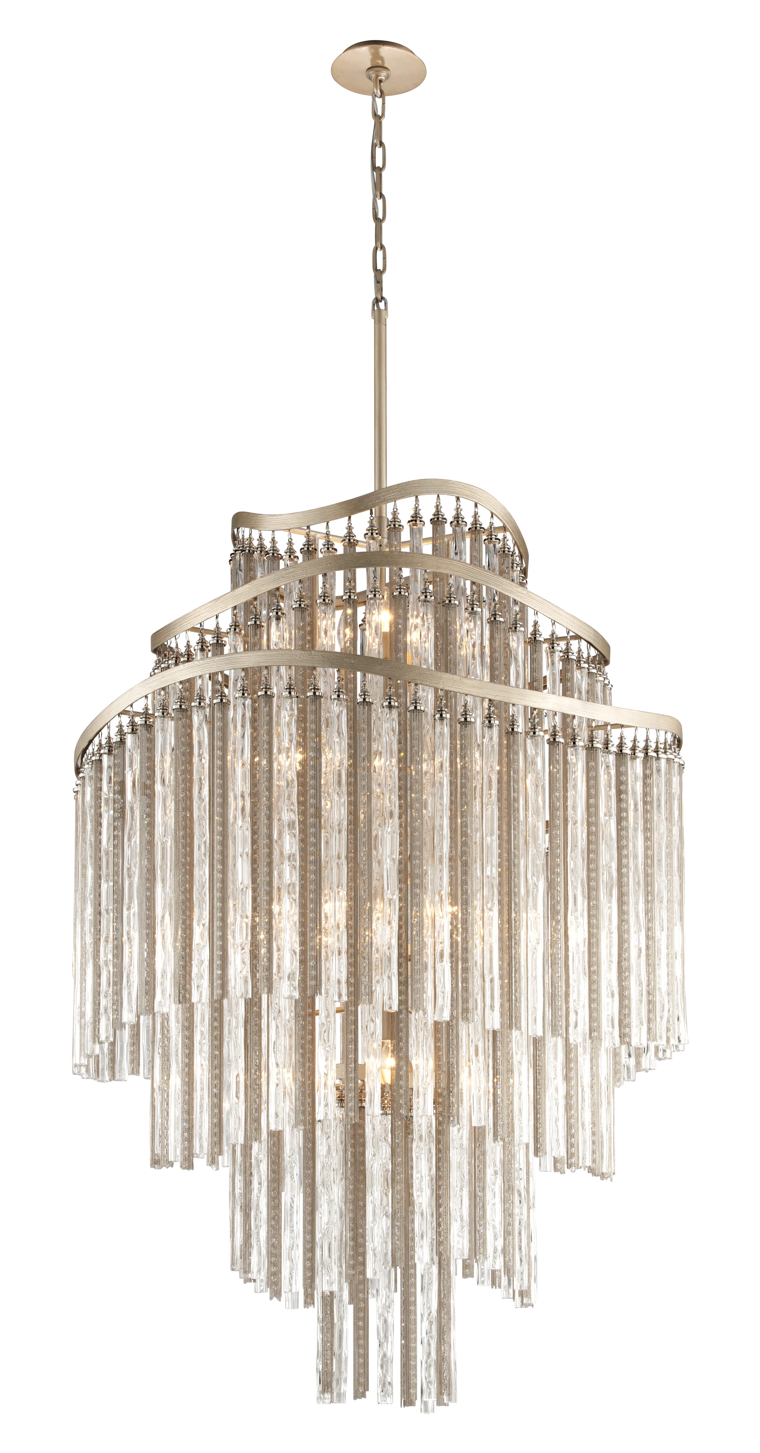 Corbett Chimera 18-Light Pendant Light in Tranquility Silver Leaf