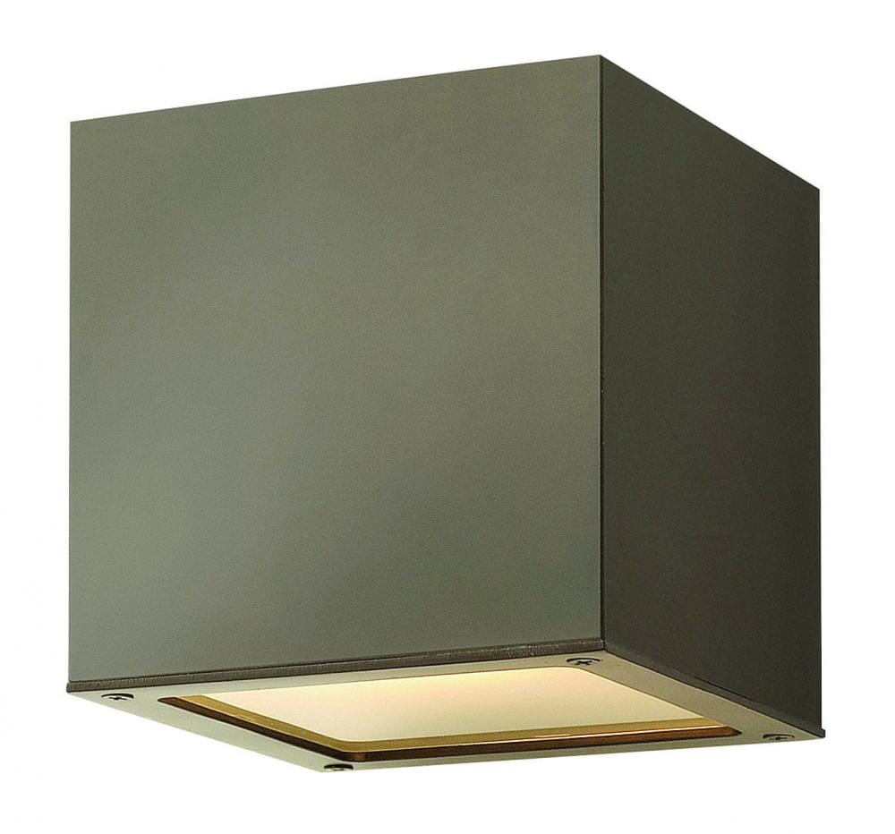 Hinkley Kube 1-Light LED Outdoor Small Wall Mount in Bronze