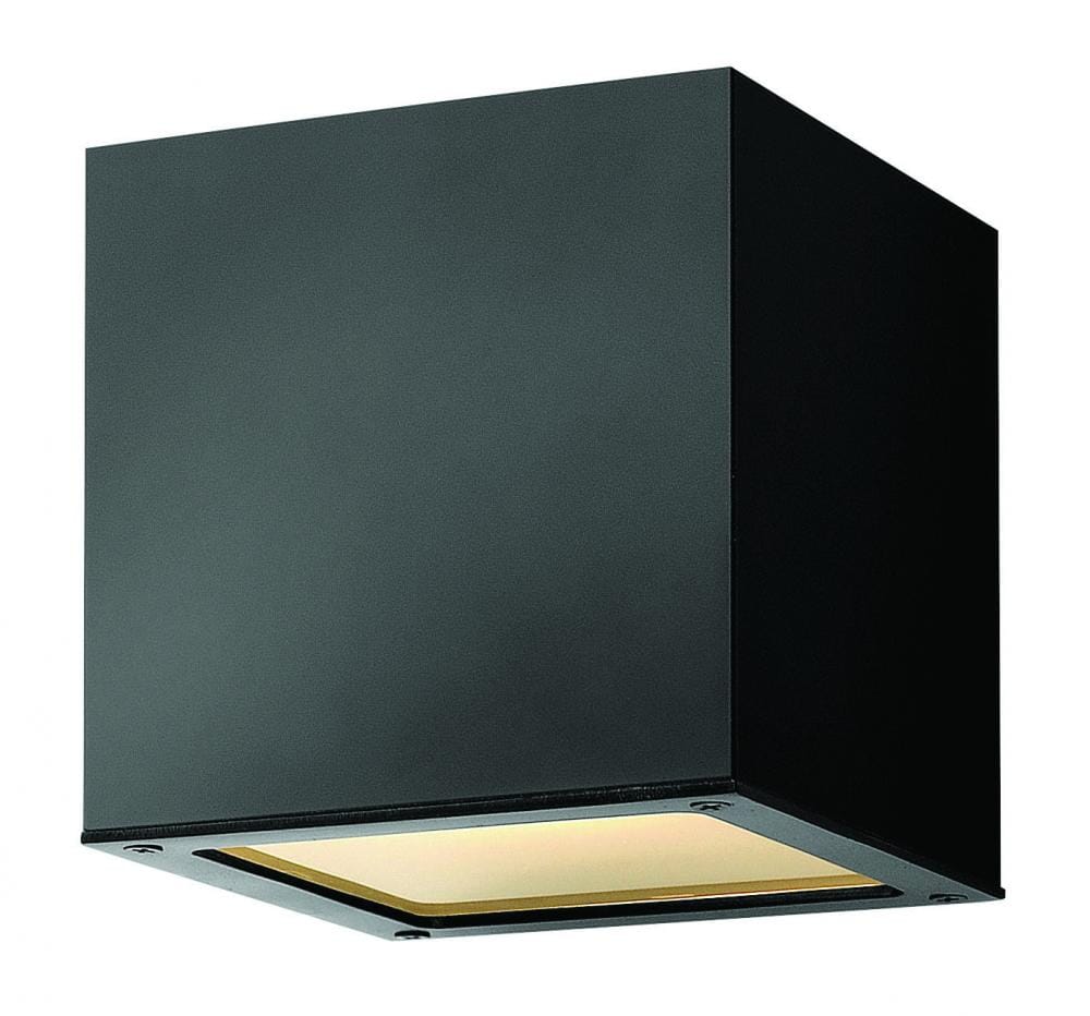 Hinkley Kube 1-Light LED Outdoor Small Wall Mount in Satin Black