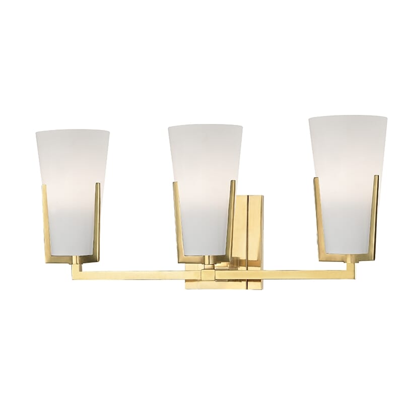 Hudson Valley Upton 3-Light 19" Bathroom Vanity Light in Aged Brass