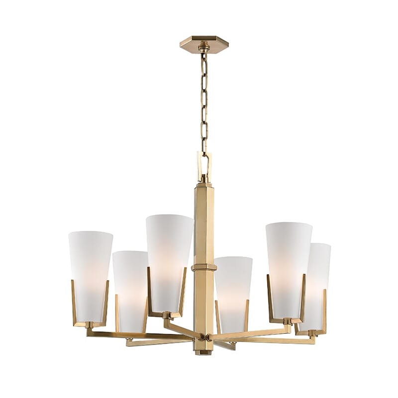 Hudson Valley Upton 6-Light Chandelier in Aged Brass