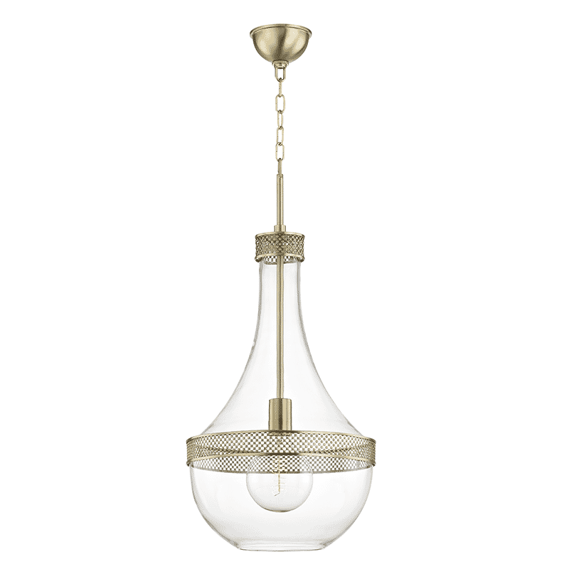 Hudson Valley Hagen 29" Pendant Light in Aged Brass