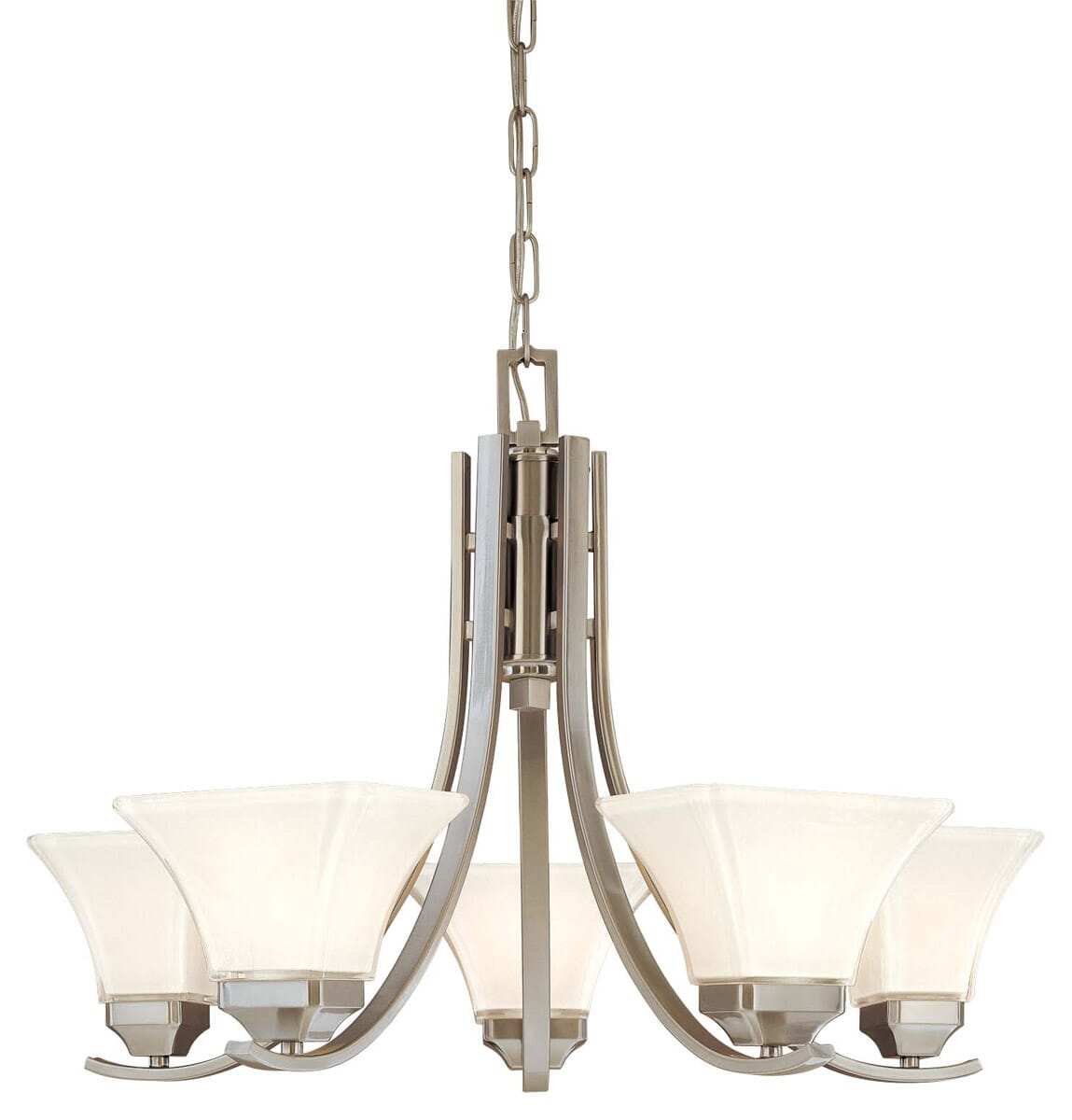 Minka Lavery Agilis 5-Light 27" Contemporary Chandelier in Brushed Nickel