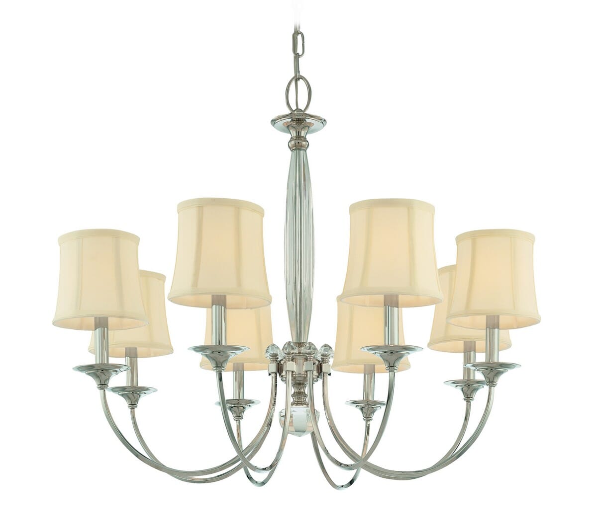 Hudson Valley Rockville 8-Light Chandelier in Polished Nickel