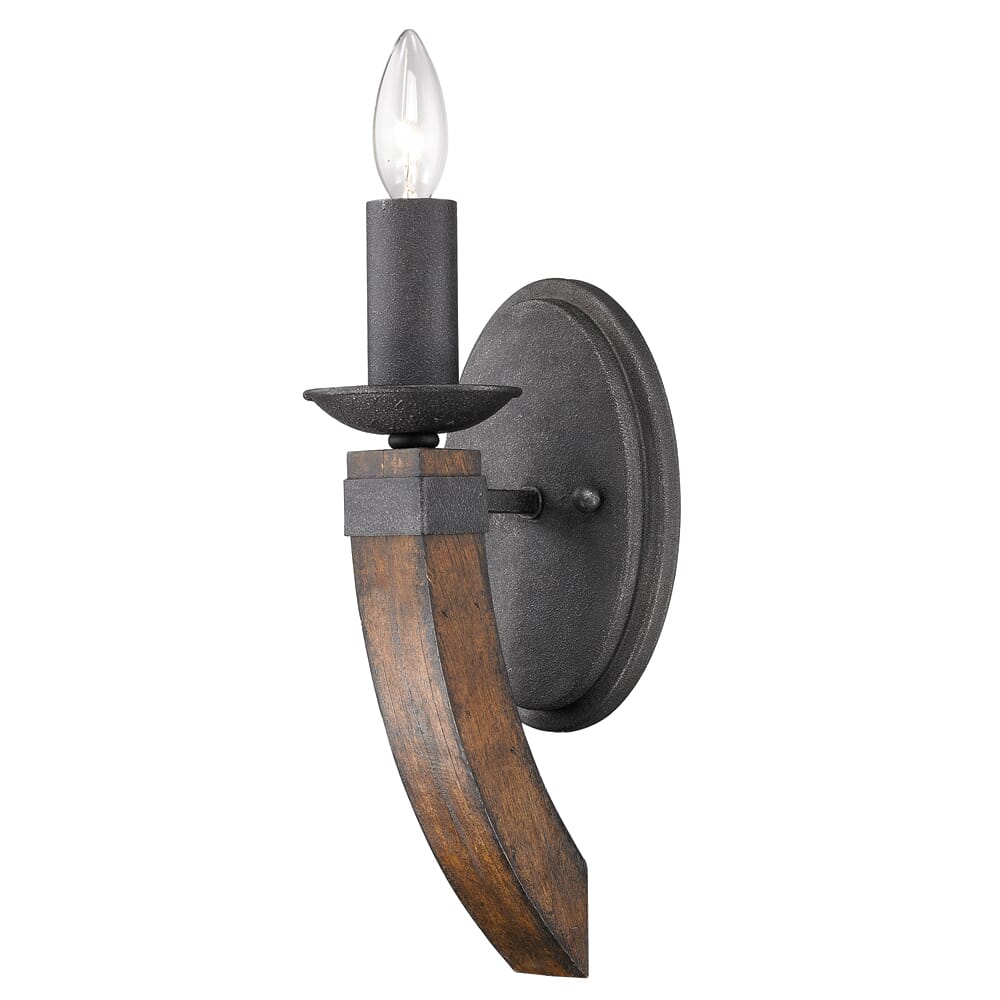 Golden Madera 14" Wall Sconce in Black Iron