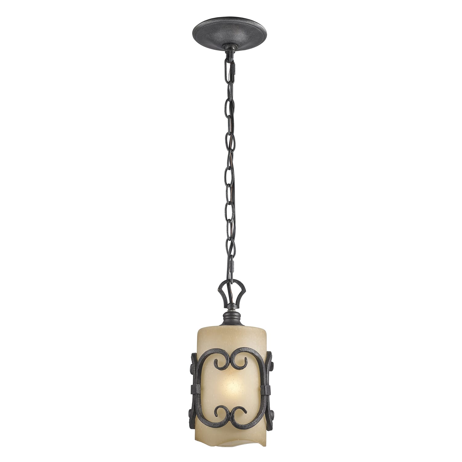 Golden Madera 11" Mini Pendant in Black Iron