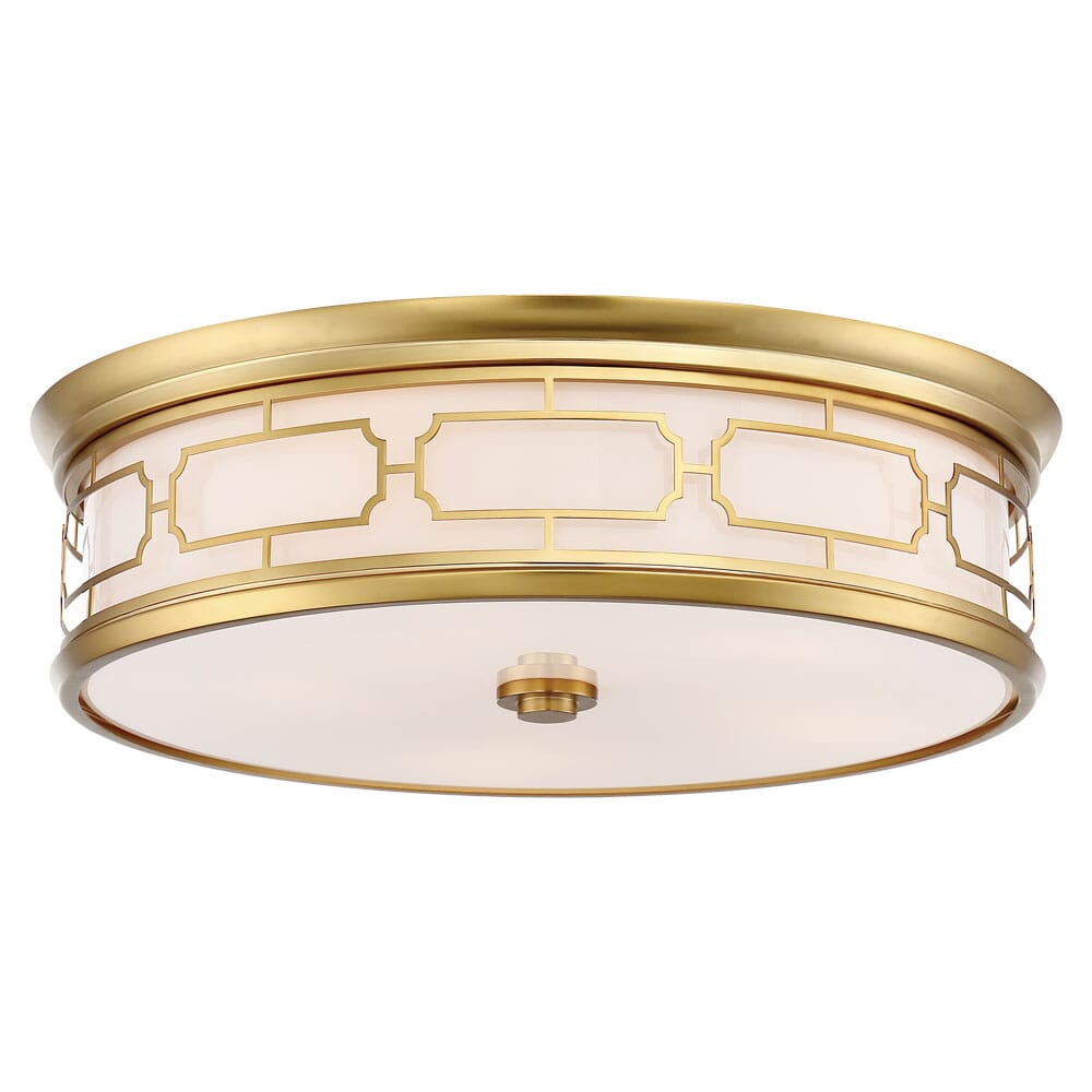 Minka Lavery LED Etched Glass Ceiling Light in Liberty Gold