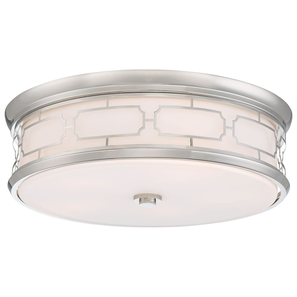 Minka Lavery LED Etched Glass Ceiling Light in Polished Nickel