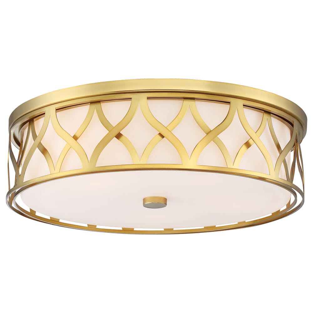 Minka Lavery LED Etched Glass Ceiling Light in Liberty Gold