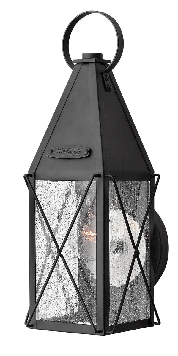 Hinkley York 1-Light Outdoor Small Wall Mount in Black