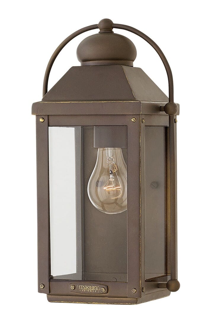 Hinkley Anchorage 1-Light Outdoor Small Wall Sconce in Light Oiled Bronze
