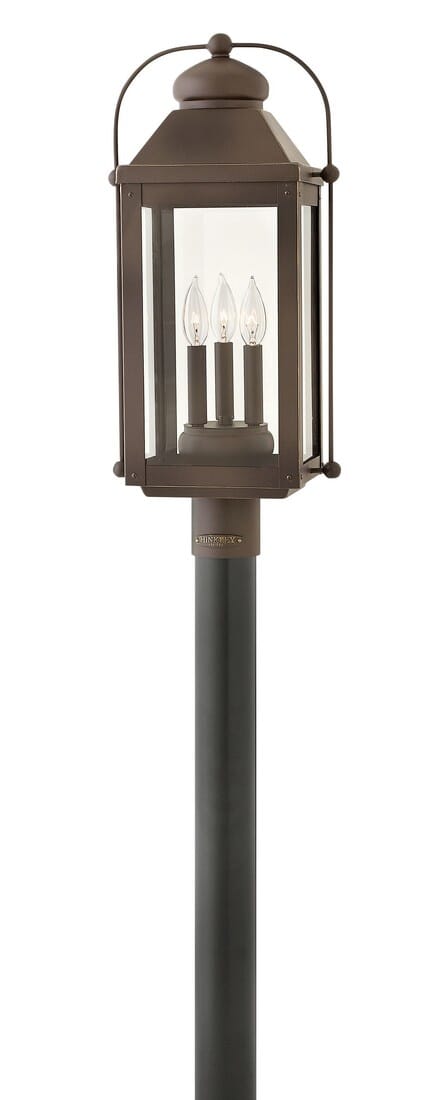 Hinkley Anchorage 3-Light Outdoor Post Light in Light Oiled Bronze