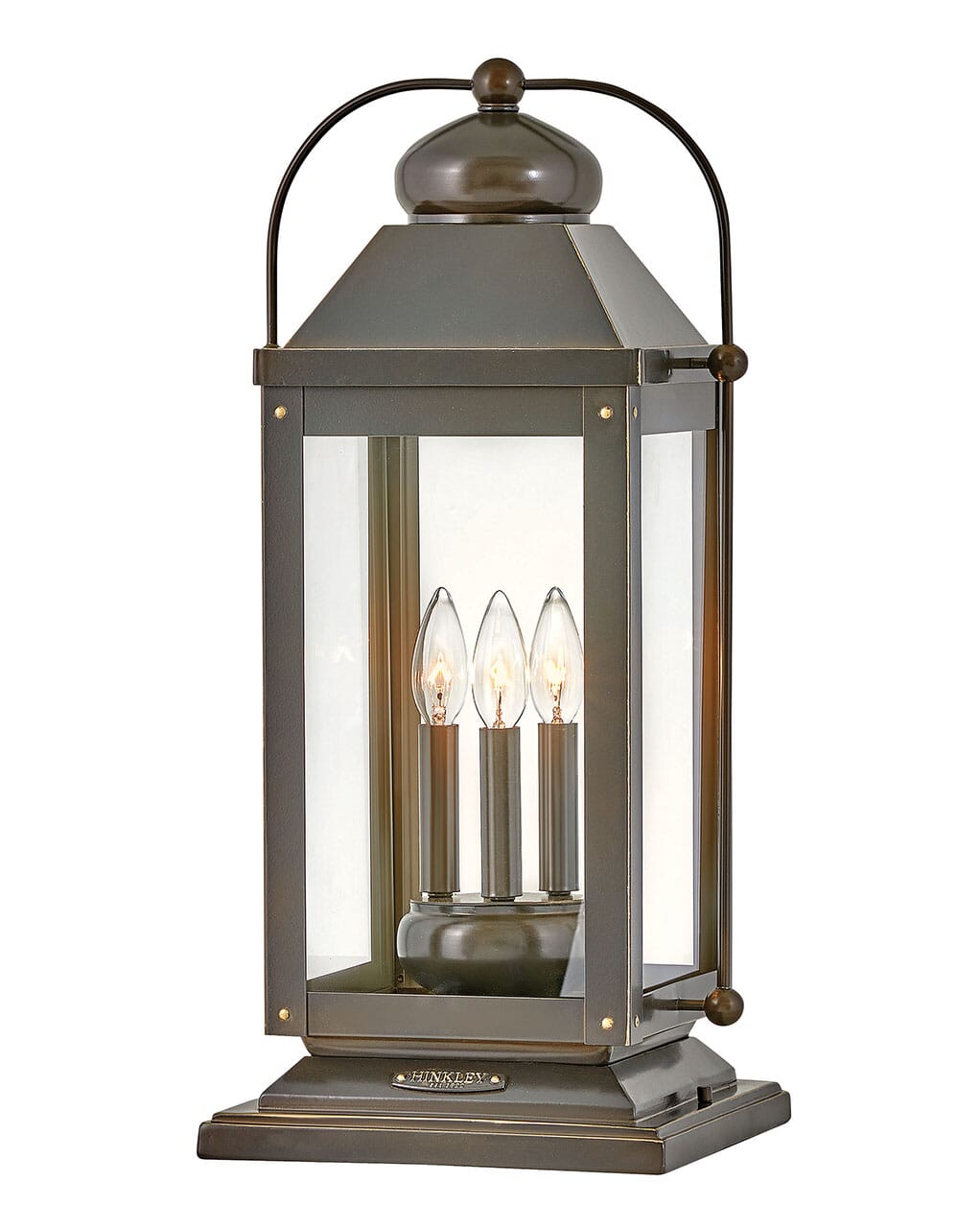 Hinkley Anchorage 3-Light 24" Pier Mount in Light Oiled Bronze