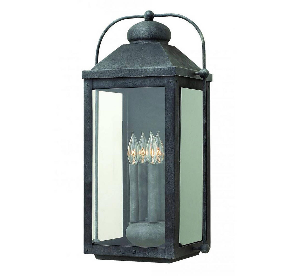 Hinkley Anchorage 4-Light Outdoor Extra Large Wall Sconce in Aged Zinc