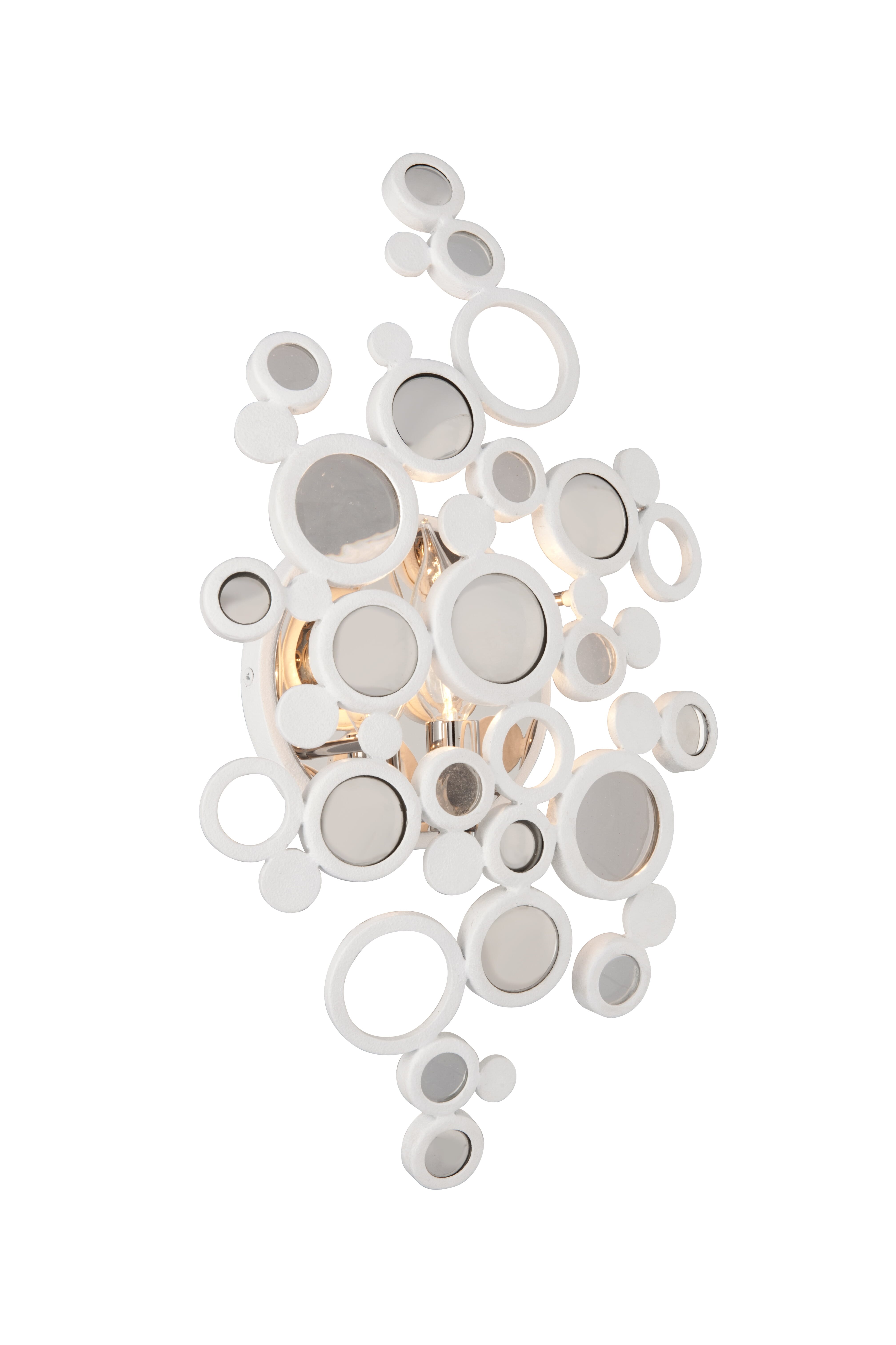 Corbett Fathom Wall Sconce in White With Polished Stainless