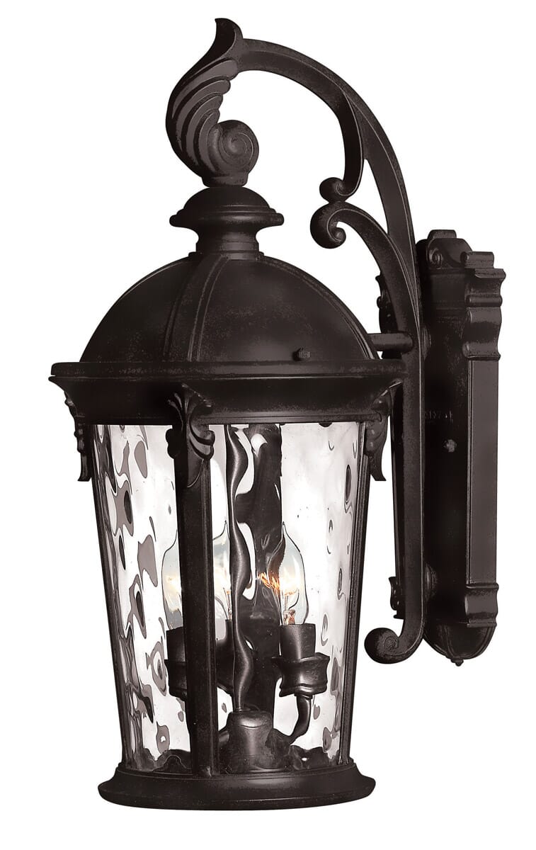 Hinkley Windsor 3-Light Outdoor Small Wall Mount in Black