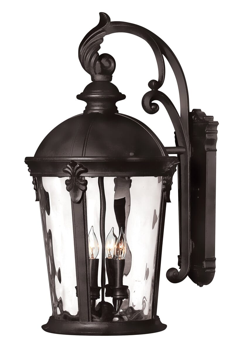 Hinkley Windsor 4-Light Outdoor 25.75" Wall Lantern in Black