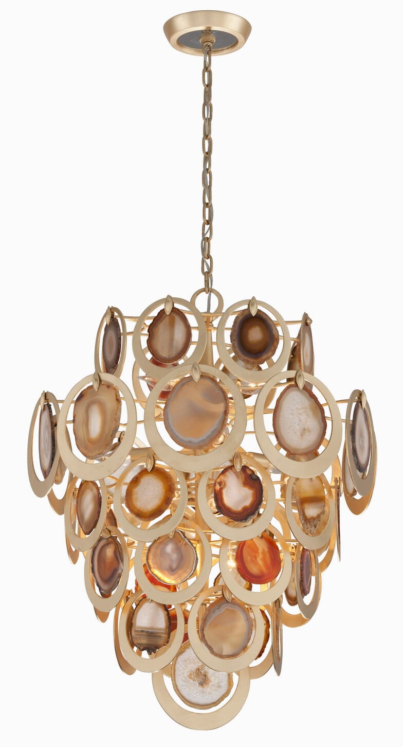 Corbett Rockstar 10-Light Pendant Light in Gold Leaf