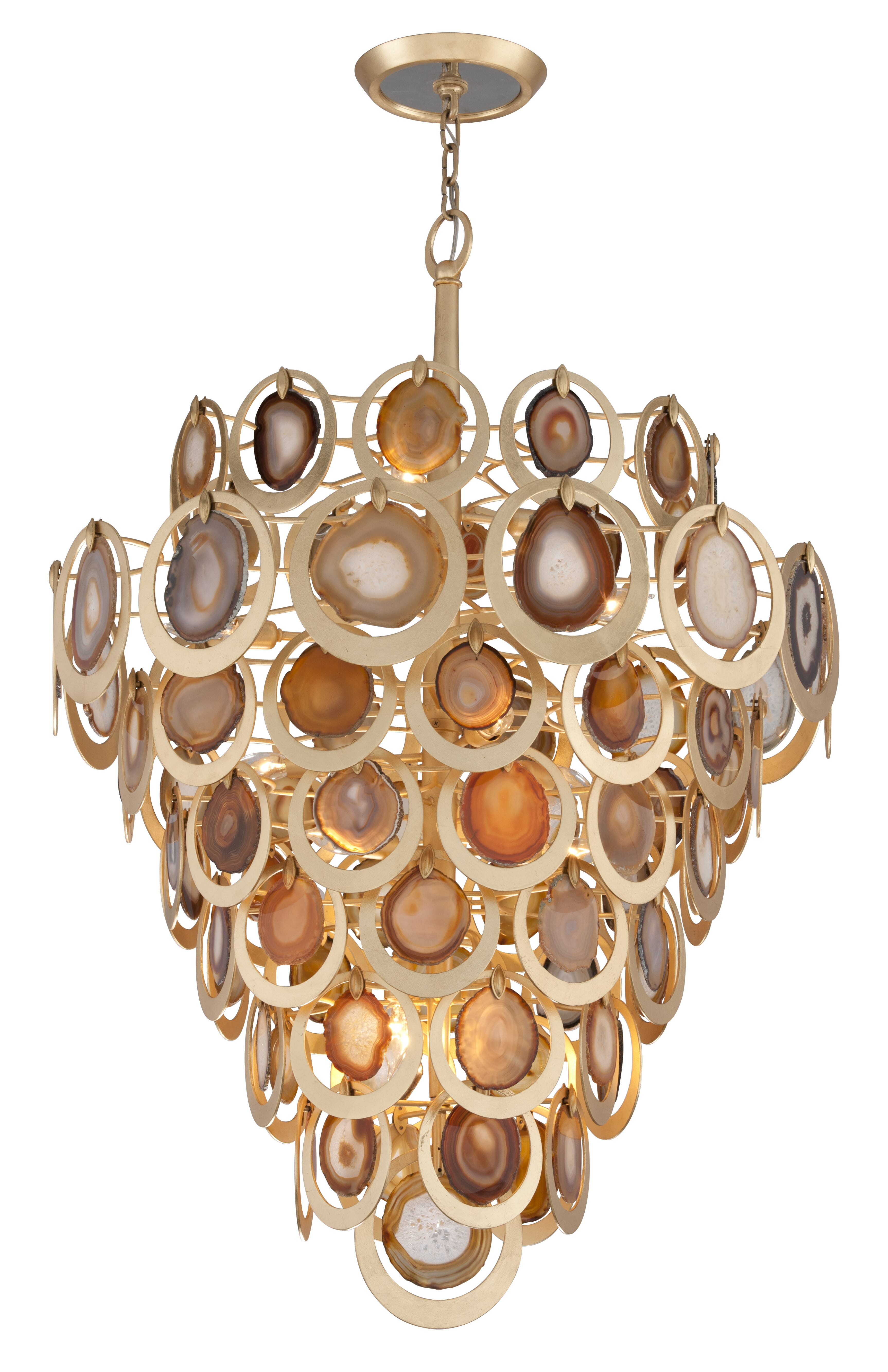 Corbett Rockstar 16-Light Pendant Light in Gold Leaf