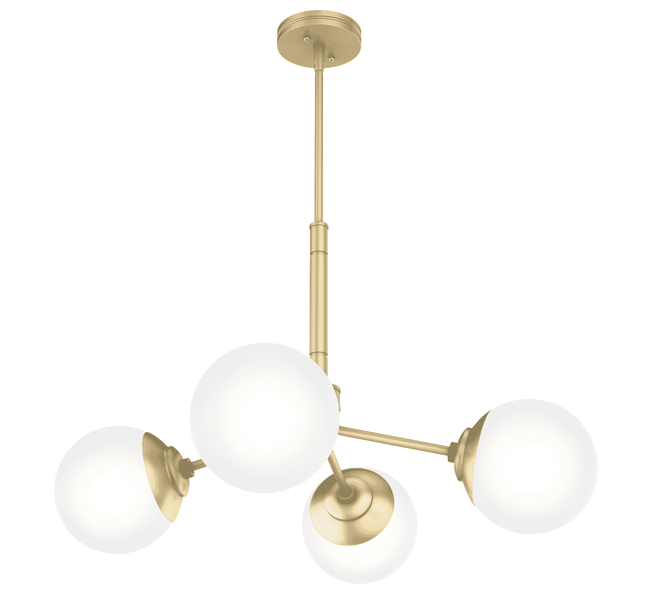 Hunter Hepburn 4-Light Chandelier in Painted Modern Brass