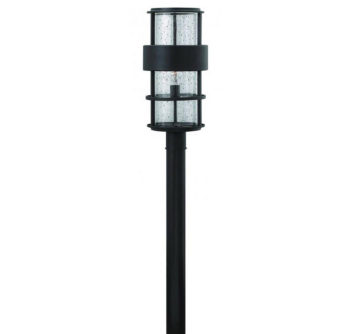 Hinkley Saturn 1-Light Outdoor Post Top Pier Mount in Satin Black