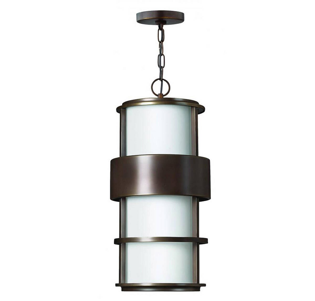 Hinkley Saturn 1-Light LED Outdoor Hanging Light in Metro Bronze