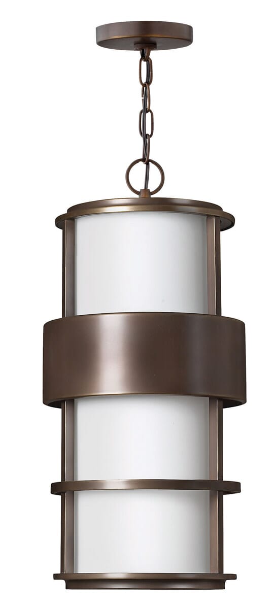 Hinkley Saturn 1-Light Outdoor Hanging Light in Metro Bronze