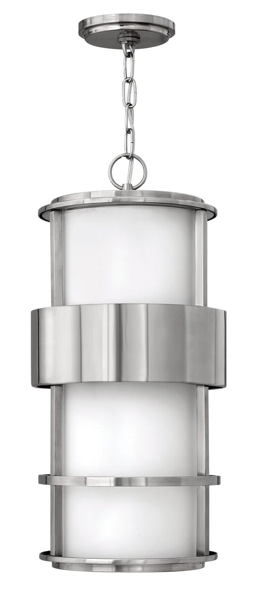 Hinkley Saturn 1-Light Outdoor Hanging Light in Stainless Steel