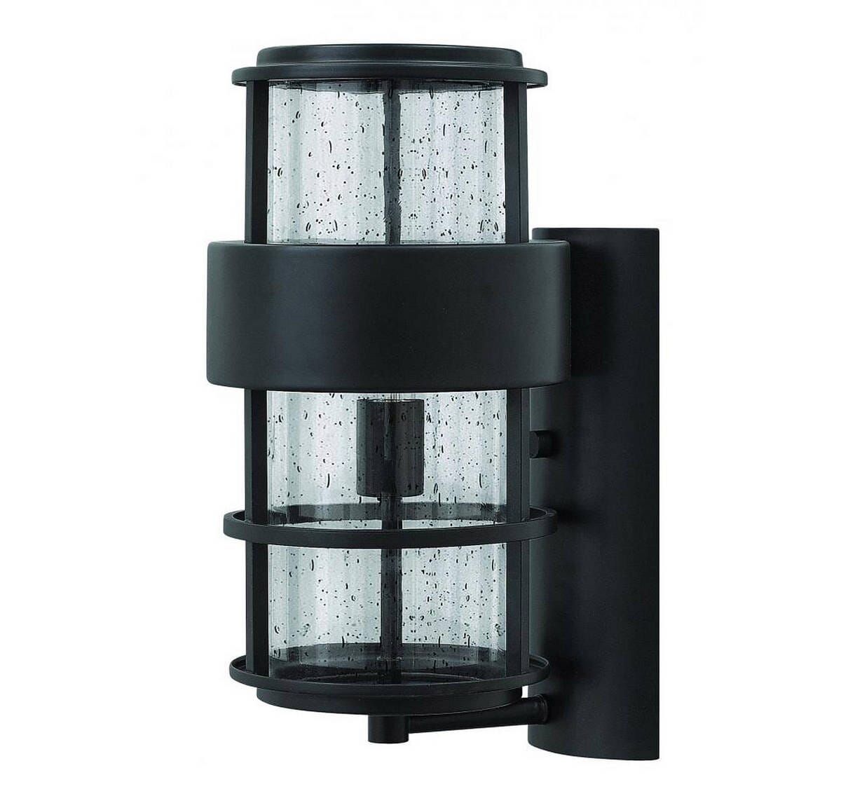 Hinkley Saturn 1-Light Outdoor Medium Wall Mount in Satin Black