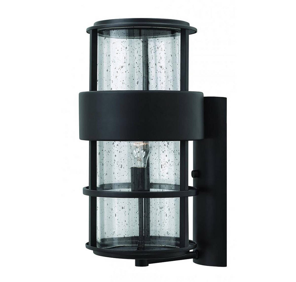 Hinkley Saturn 1-Light Outdoor Large Wall Mount in Satin Black