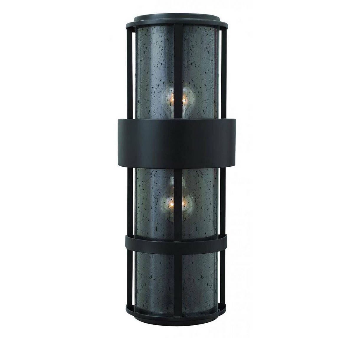 Hinkley Saturn 2-Light Outdoor Large Wall Mount in Satin Black