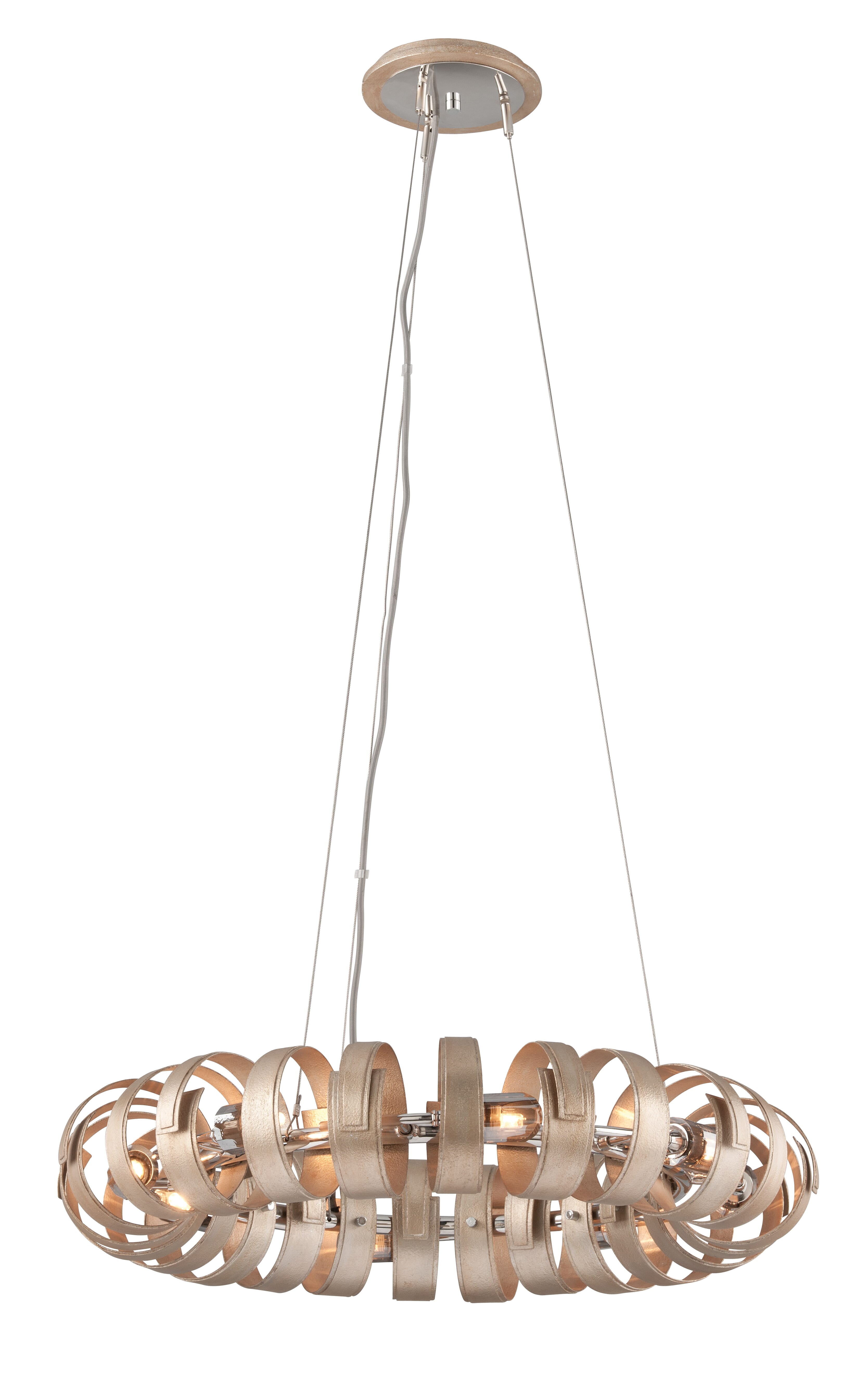 Corbett Recoil 8-Light 14" Pendant Light in Textured Antique Silver Leaf