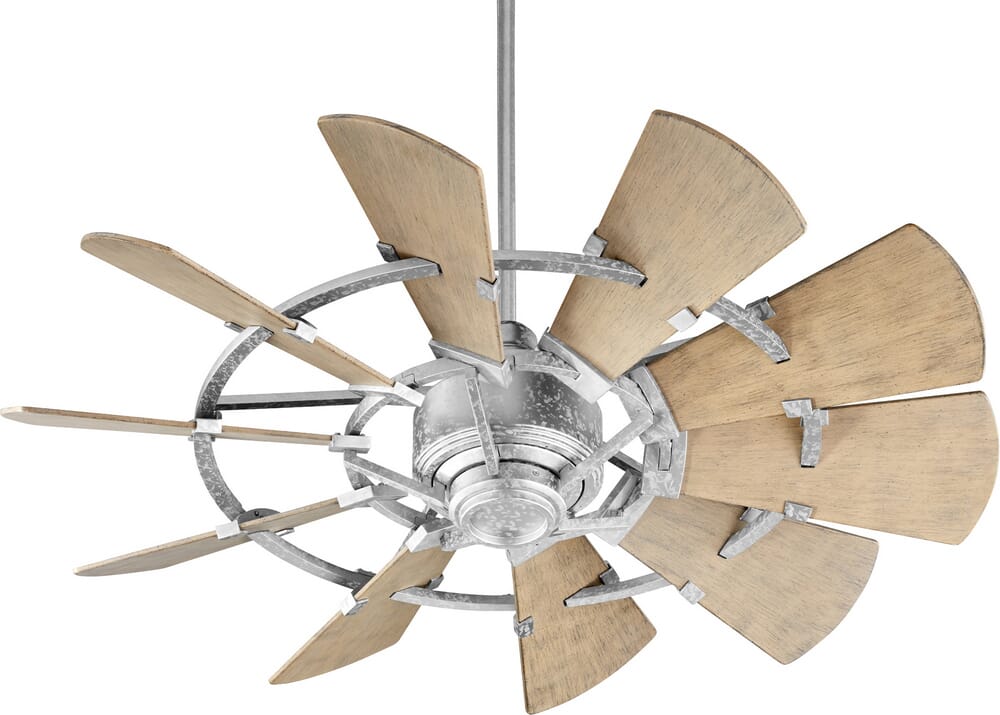 Quorum Windmill 44" Indoor/Outdoor Ceiling Fan in Galvanized