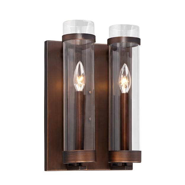 Millennium Lighting Milan 2-Light Wall Sconce in Rubbed Bronze