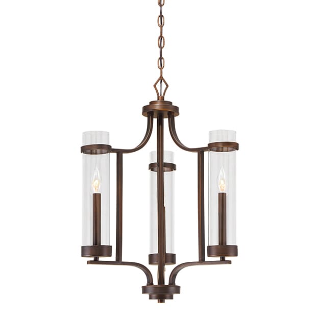 Millennium Lighting Milan 3-Light Chandelier in Rubbed Bronze