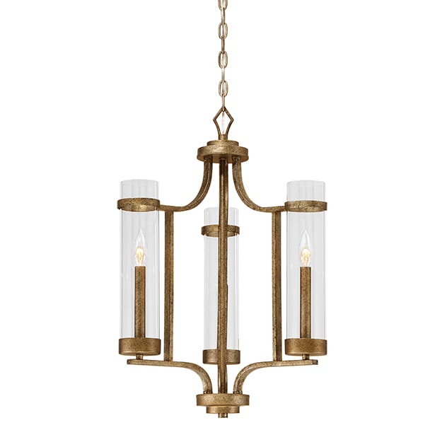 Millennium Lighting Milan 3-Light Chandelier in Vintage Gold