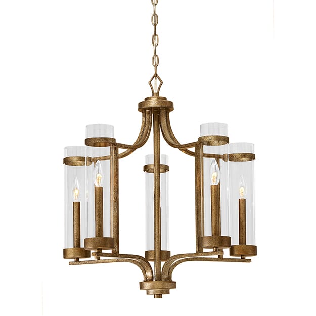 Millennium Lighting Milan 5-Light Chandelier in Vintage Gold