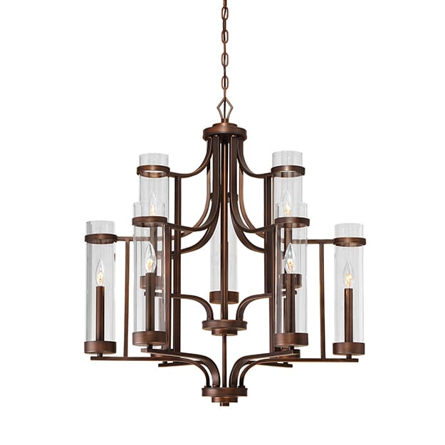 Millennium Lighting Milan 9-Light Chandelier in Rubbed Bronze