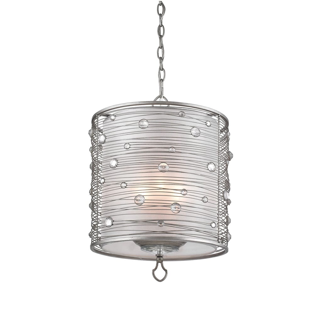 Golden Joia 3-Light 20" Pendant Light in Peruvian Silver