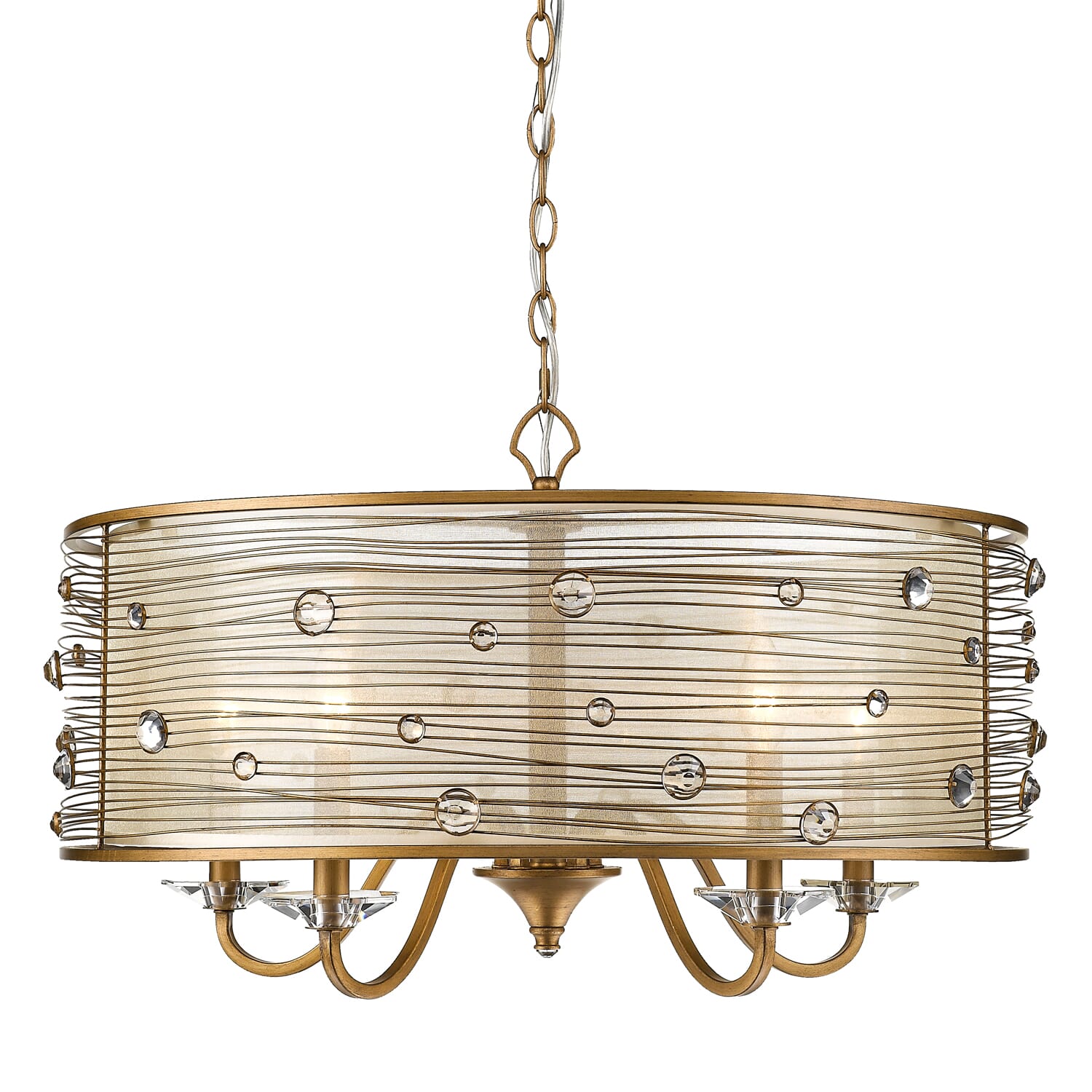 Golden Joia 5-Light Chandelier in Peruvian Gold