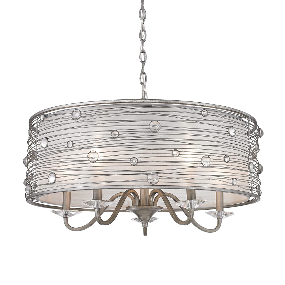 Golden Joia 5-Light Chandelier in Peruvian Silver