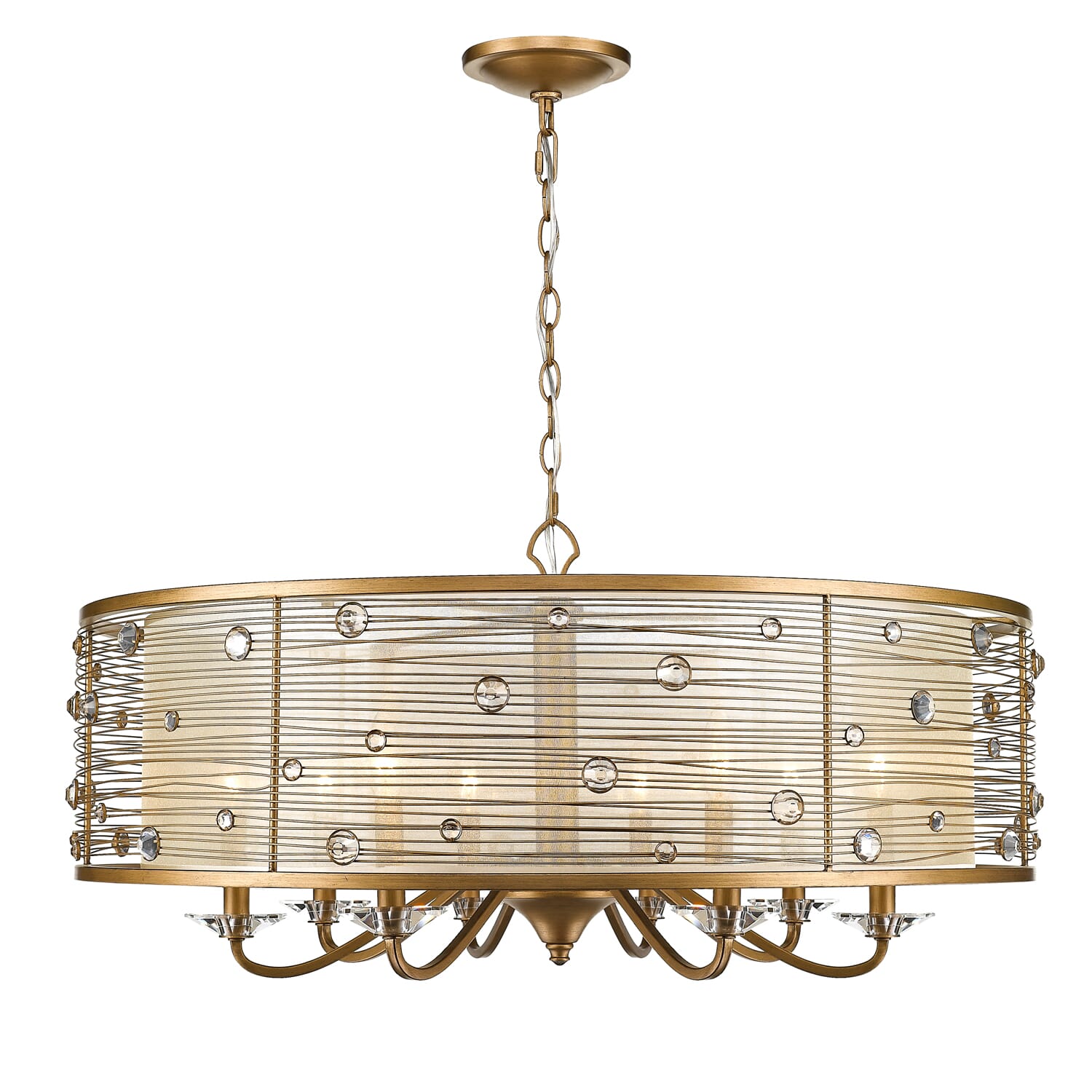 Golden Joia 8-Light Chandelier in Peruvian Gold