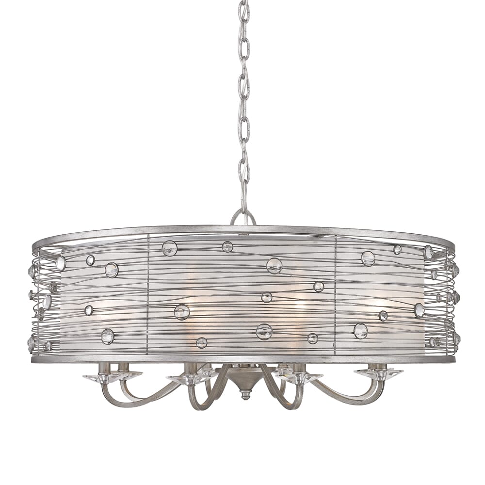 Golden Joia 8-Light Chandelier in Peruvian Silver