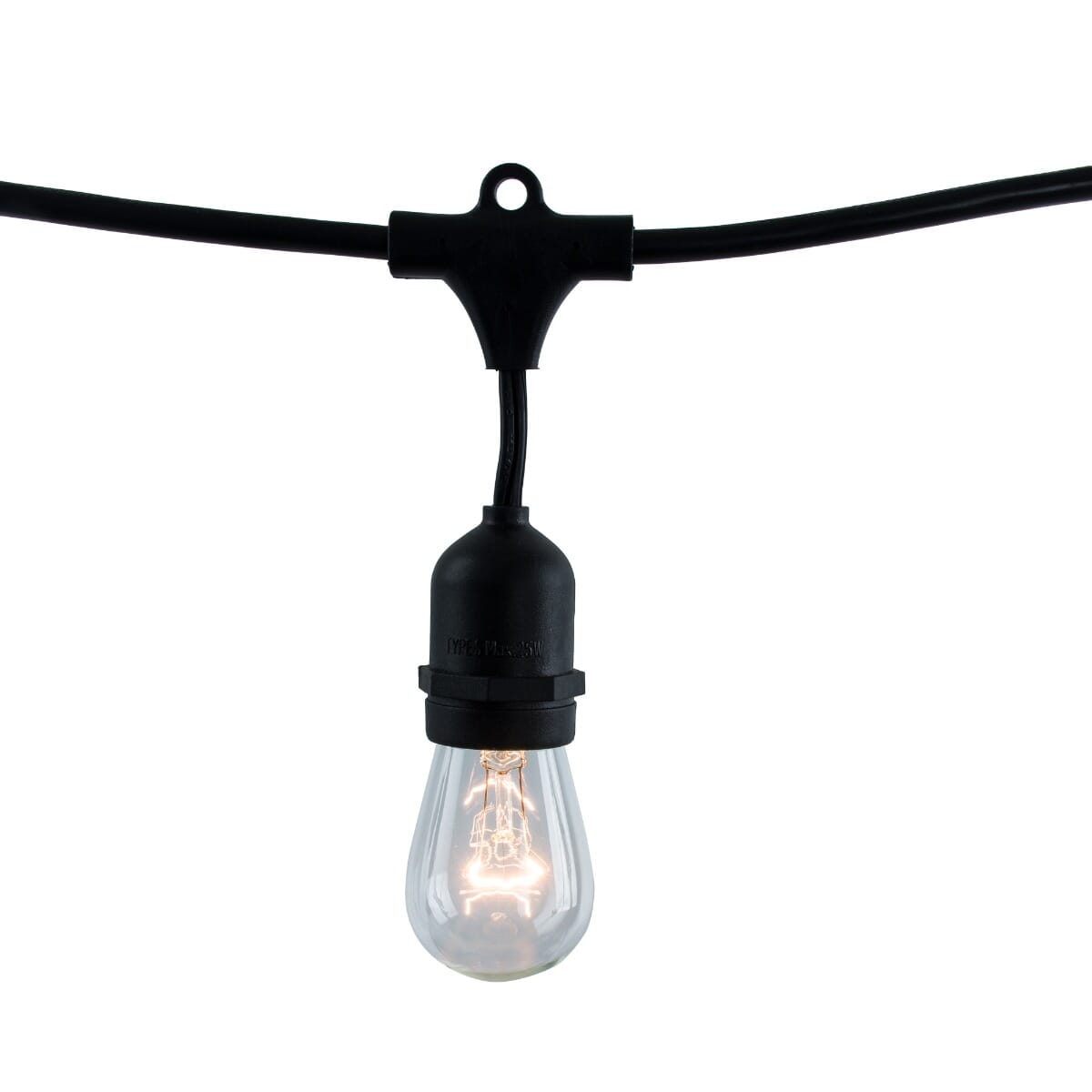 Bulbrite Fixtures String Light Kit in Black with Medium Bulbs