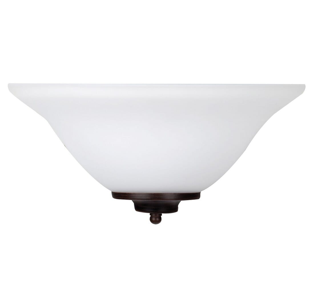 Craftmade Raleigh 13" White Frosted Half Wall Sconce in Old Bronze