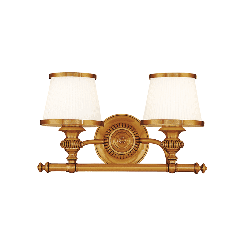 Hudson Valley Milton 2-Light 16" Bathroom Vanity Light in Flemish Brass