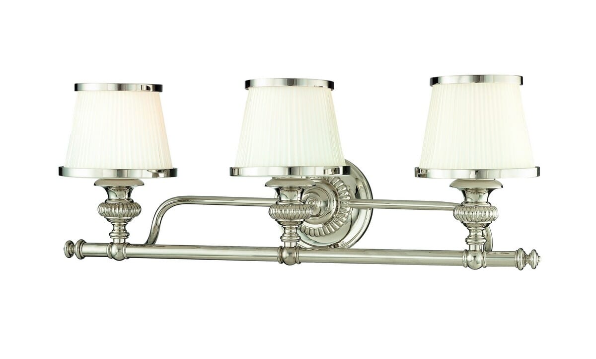 Hudson Valley Milton 3-Light 25" Bathroom Vanity Light in Polished Nickel