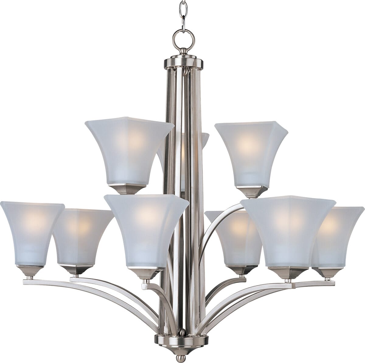 Maxim Lighting Aurora 9-Light Chandelier in Satin Nickel